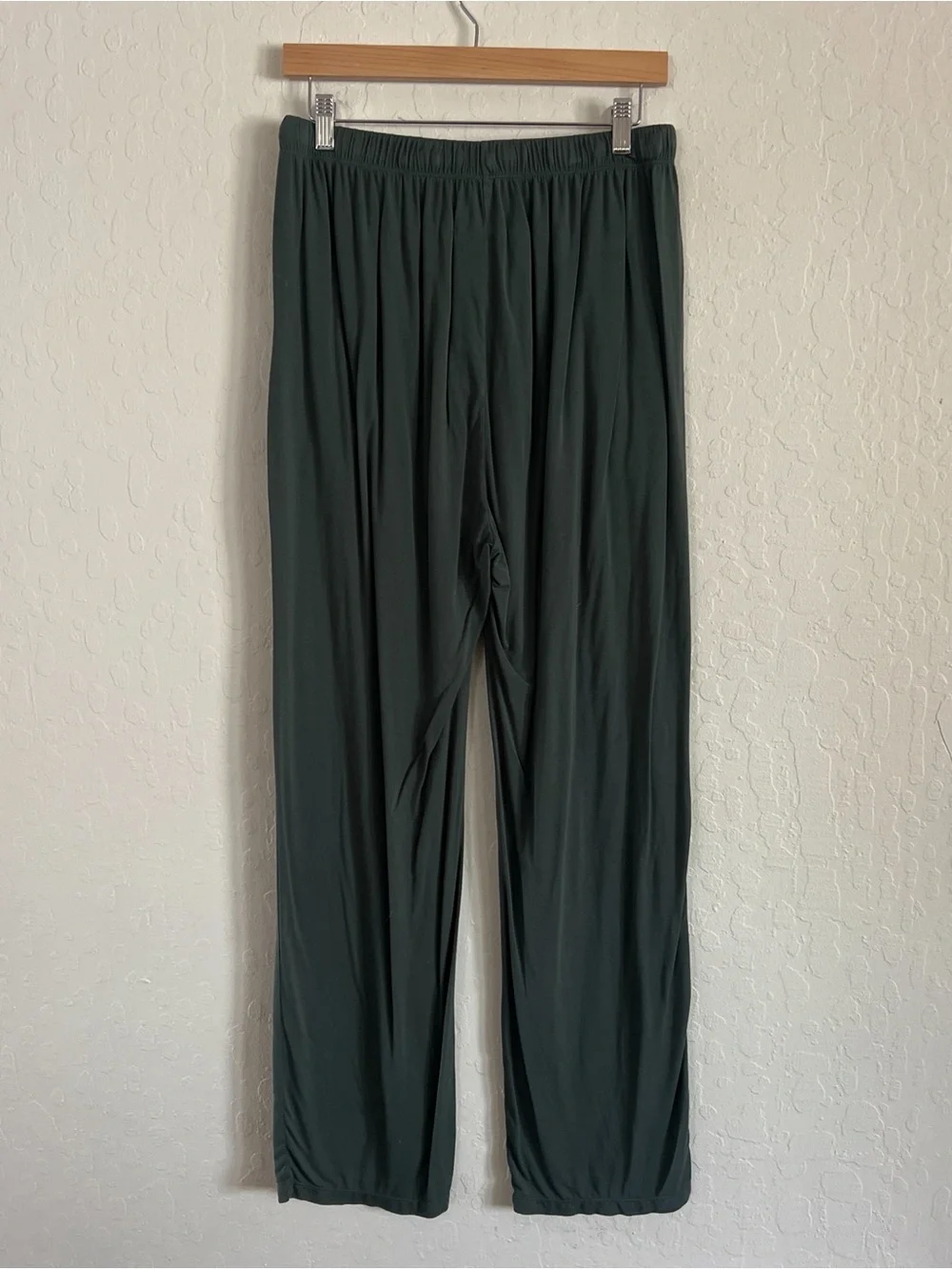 Bundle of 2 Bamboo Soft Stretch Jersey Pull On Elastic Waist Pajama Pants Large